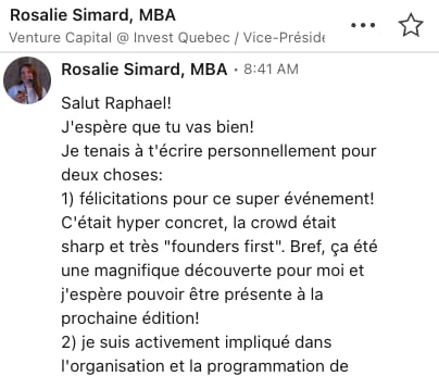 Message original